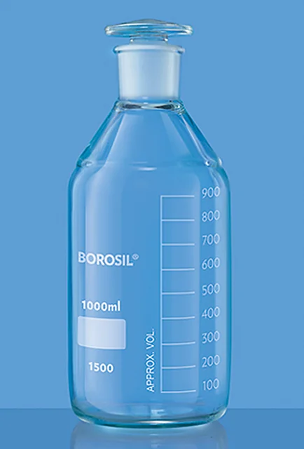 Borosil 1500 Reagent bottles, Narrow Mouth With I/C Glass Stopper – Borosil