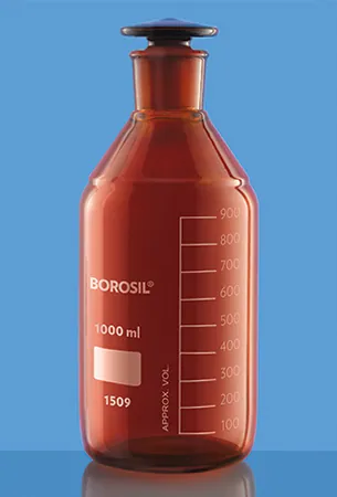 Borosil 1509 Reagent bottles, Narrow Mouth With I/C Glass Stopper, Amber – Borosil