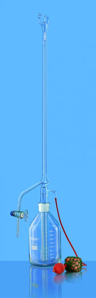 Borosil 2150 AutoBurettes, With Glass stopcock, Class B – Borosil