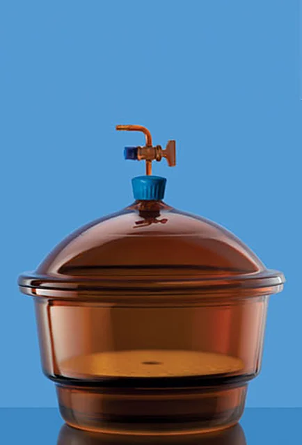 Borosil 3085 Vacuum Desiccator Set, With Cover & Porcelain Plate, Amber – Borosil