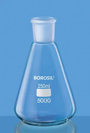 Borosil 5020 Erlenmeyer (Conical) Flask, Narrow Mouth, With I/C Joint & Glass Stopper – Borosil