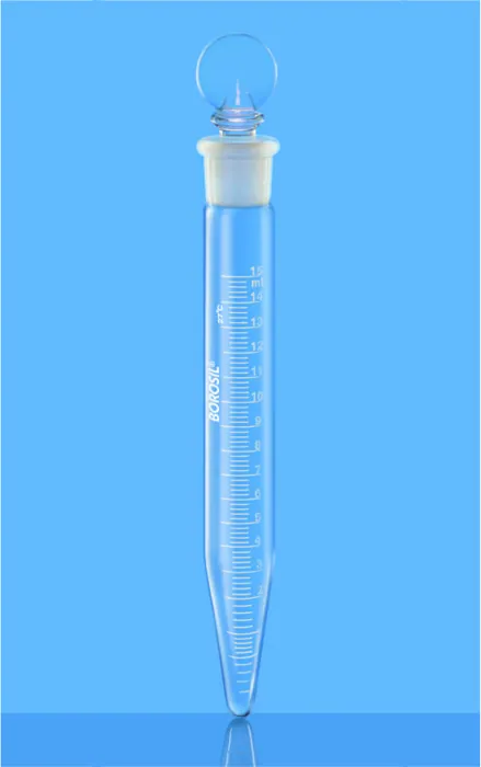 Borosil 8084 Centrifuge Tube, Graduated With I/C Glass Stopper – Borosil