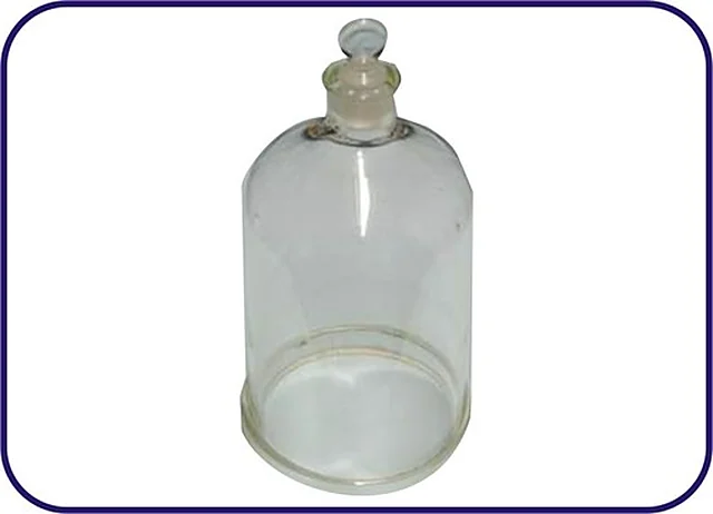 Bell Jar With Stopper on TOP and Ground RIM (Open AT TOP) 8*4 – Polylab