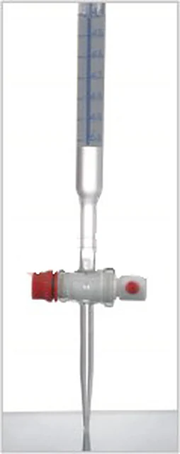 Burette with Straight Bore PTFE Key stopcock Schell Bach Stripe – Polylab