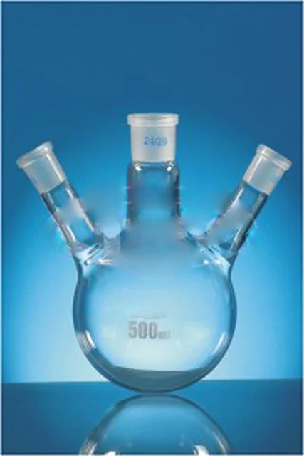 Flasks, Round Bottom, Three neck at Angle DIN 12394 – Polylab
